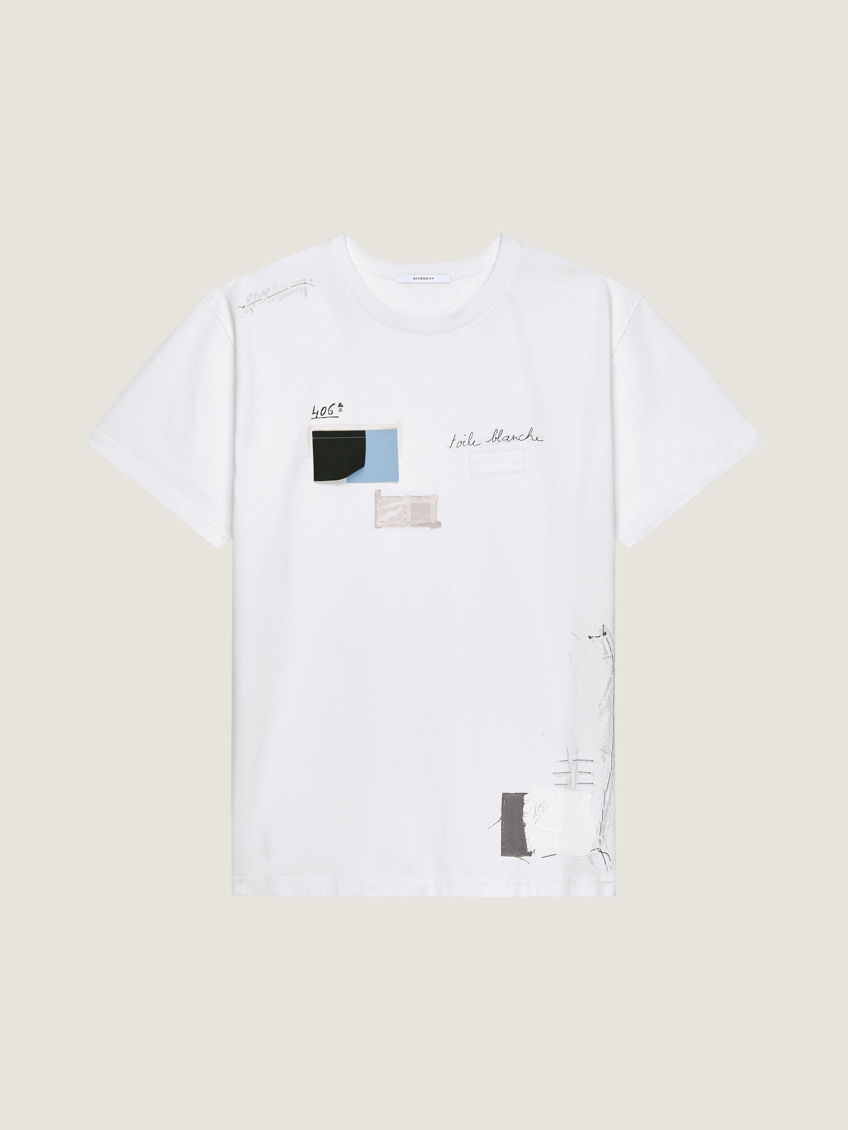 T-shirt in cotone con motivo Trompe l’œil